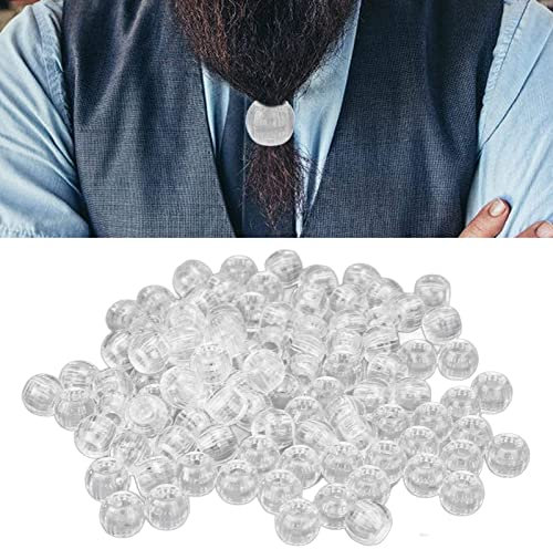 100pcs Hair Braiding Beads, 12mm Beads for Hair, Plastics Large Hole Section Dreadlocks Hair Braid Beads for DIY Bracelet Necklace Hair Crafts Jewelry Making (Transparent)
