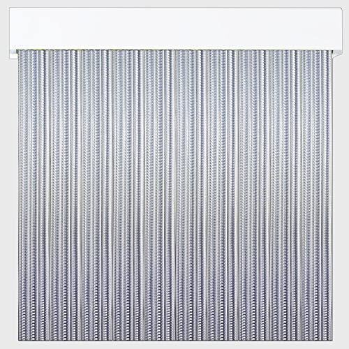 Cortinas Exterior de Cinta para Puertas | Plástico PVC y Barra Aluminio tamaños | PERTONI TENDE (Transparente, Ancho 90cm x 210cm Largo)