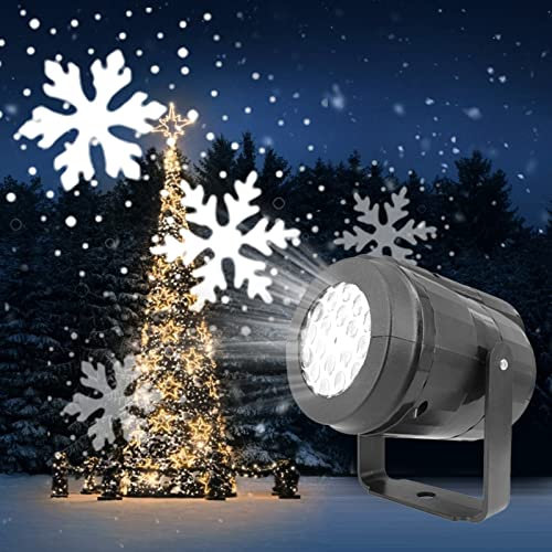 Projecteur de lumière de chute de neige, flocon de neige extérieur Led lumières flocon de neige projecteur de chute de neige déplacer la neige extérieur jardin intérieur projecteur de neige lumières d