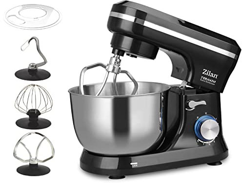 Elektrische Küchenmaschine | Rührmaschine | Rührer | Teigmaschine | Knetmaschine | Teigkneter | 8 Geschwindigkeitsstufen | Pulsfunktion | 4,5 Liter |