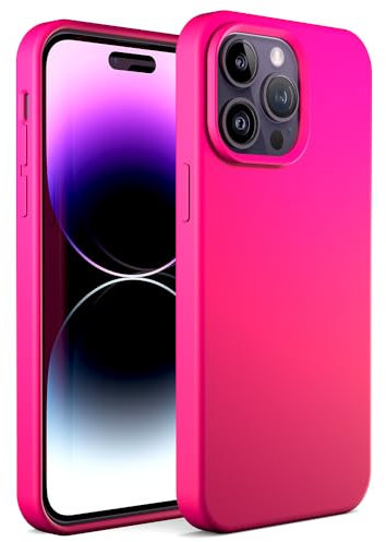 N NEWTOP Custodia Cover Compatibile per iPhone 14 PRO MAX, ORI CASE TPU Silicone Semi Rigido Colori Fodera Interna Microfibra Morbida Protezione Anti Urto Tocco Liscio Setoso Guscio (Fucsia)