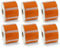 BETCKEY - 6 Rollen Orange Mehrzwecketiketten Kompatibel mit DYMO 11354(S0722540), 57mm x 32mm, 6000 Farbige Etiketten für LabelWriter 450, 4XL NICHT passend 550 oder 5XL