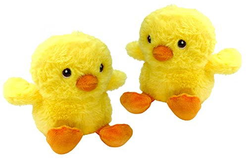 VFM - Easter Chick Soft Toy 15cm - Super Soft Cuddly Farmyard Animal Chicken Toy With Fluffy Yellow Fabric & Embroidered Eyes - Cute Easter Gift for Kids 100% Recycled Material (2 Pack)