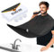 Leaflai Bart Schürze, Lätzchen für die Bartrasur mit 3 Saugnäpfen, Wasserdichtes Bart Trimmen Catcher Cape,Barttrimmschürze & Rasierumhang, Geschenke für Männer