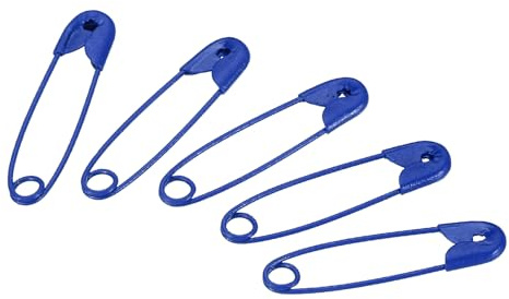 sourcing map 100 Stück Sicherheitsnadeln 0.98 Zoll Kleine Metall Nähstifte für Decken Röcke Handwerk Brosche Herstellung Blau