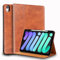 Gexmil Coque pour iPad Mini 8,3 Pouces Cover,6ème Génération(2021) Étui en Cuir Véritable avec Connectivité Apple Pencil,Sommeil/Réveil Automatique,Stand Réglable,Antidérapant,Huile Cire Cuir Marron