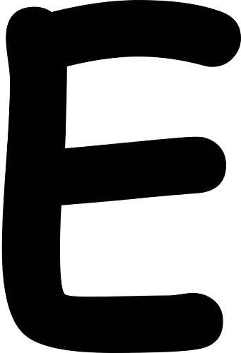 Kleckerliese Buchstaben Aufkleber 20 cm Einzel – seidenmatte Alphabet Sticker A–Z für Kinderzimmer, Wand, Tür, Möbel & Auto – selbstklebend & konturgeschnitten – E – Farbe Schwarz