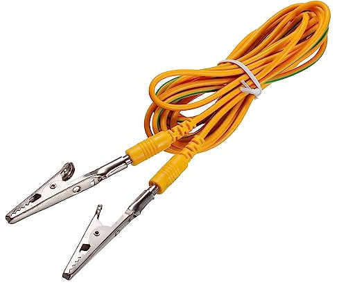 QUARKZMAN ESD Erdung Kabel Kordel mit Krokodilklemme 3.0m/118 Lang Gelb Antistatische Masse Draht Kabel Clip für Entfernen Stromleiter Elektrostatik