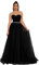 PCBROS Robe de Cocktail à Bustier Sexy Dos Nu Robe de Soirée Longue à Paillettes Cristaux à Traine Princesse Noir 46