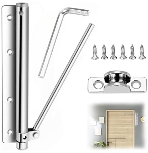Ferme-Porte à Ressort en Alliage,Fermeture Porte à Ressort Réglable, ferme porte automatique,ferme-porte à ressort,amortisseur porte placard,Facile à installer Dispositif de fermeture automatique