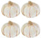 UPware 4-Piece 7.875 Inch Pumpkin Style Shaped Melamine Plate Set Salad Plates Dessert Plates Serving Plates for Thanksgiving Halloween (Pumpkin Season)