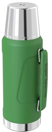 Super Sparrow Thermoskanne - Thermosflasche Edelstahl - 1.5L - BPA-Frei Trinkflasche - Auslaufsicherer Deckel Fungiert als Trinkbecher - Thermobecher für Sport, Outdoor