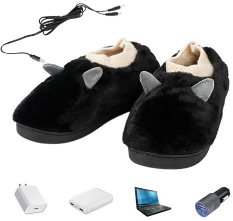 Neamou Zapatillas con calefacción USB | Calentador de pies eléctrico de Felpa - Botas calefactables, Calentadores de pies, Zapatillas para microondas, Zapatos calefactables para Hombre para aliviar