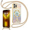 Kokio Magnetische Glitzer Handykette für iPhone 13 Pro Max Hülle mit Band [Kompatibel mit MagSafe] Kameraschutz Durchsichtig Handyhülle für Mädchen Stoßfeste Schutzhülle für iPhone 13 Pro Max Gold