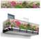 MuchoWow© Balkonsichtschutz Einseitig 100x500 cm Groß PVC Terrassen Garten ohne Bohren Wetterfest Balcony Privacy Screen Zaun Terrasse Balkondeko Garden Blumen - Farbenfroh - Steinoptik