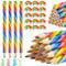 Bomtop 15 Stück Regenbogen Buntstifte für Kinder mit 15 Regenbogen Radiergummis, Stifte für Kinderdicke Buntstifte Geburtstag für Kinder Party Mitbringsel