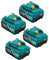 Twupixy Battery for Makita 18V Battery 6.0Ah, 4Pack Replacement Batteries Compatible with Makita 18 Volts Battery BL1860 BL1820 1830B 1840B 1850B, Fit with Original Makita 18V Battery Chargers Blue