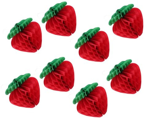 STOBAZA 10stücke Wabenkugel Ornament Waben Erdbeer Anhänger Hängende Ornamente Party Dekoration Waben Erdbeer Hängend Papiermaterial Für Schlafzimmer Wohnzimmer Kinderzimmer Verschiedene p