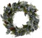 Künstlicher Tannenkranz 40cm mit Eukalyptus Blättern & Zapfen - Deko Kranz für Winter und Weihnachten - Weihnachtskranz Dekokranz Türkranz Wandkranz - Winterdeko Weihnachtsdeko - Grün Silber