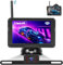CAMECHO Wireless Reverse Camera Kit - HD 5 IPS Monitor, 6-LED Light, IP69 Waterproof, License Plate Parking Camera for Car, Van, Caravan, RV, SUV, Pickup Truck, Motorhome