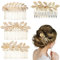 4 PCS Peignes à Cheveux Décoratifs Or Coiffes,Or Accessoires de Cheveux de Feuille Morceau,Peigne Feuilles Accessoires de Coiffure,adapté à la Conception de Coiffure, adapté aux Femmes