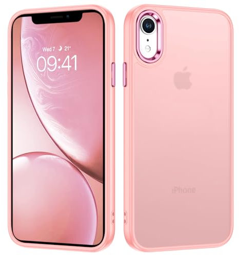 VENINGO Funda para iPhone XR, Carcasa iPhone XR Mate Translúcida Esmerilada Fina Capa Anti-Amarilleo a Prueba de Golpes Antihuellas Antiarañazos Cover Caso, Rosa