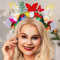 Handcess Bandeau lumineux de Noël à LED en forme de bois de renne - Accessoire de cheveux lumineux pour femmes et filles