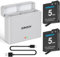 SANOOV OSMO Action 5 Pro Batería de Cargador Kit 2x2100mAh Osmo Action 5 Pro/4/3 Batería de Repuesto y Cargador USB Tipo-C LED de 2 Canales Batería para Osmo Action 5/Osmo Action 4/Osmo Action 3