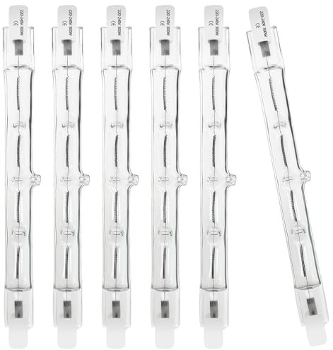 WinDerMo R7s Halogen Leuchtmittel 118mm, R7S 300W Halogenlampen Dimmbar, 230V 300W 3000 Lumen 2700K warmweiß J-Typ J118 Glühbirne, 6 Pack