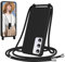 Woijrly Coque pour Samsung Galaxy S23 avec Cordon, Collier Étui Silicone avec Tour de Cou Lanière, Réglable, Amovible, Antichoc Bumper Housse, Noir