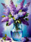 5D Diamond Painting Bilder,Diamant Painting Erwachsene,Blumen-Diamant-Kunstset für Erwachsene,DIY Diamantmalerei von Kit Runde Drill Perlen Kristall Strass,Wandaufkleber Dekor Blumen in Vase 30x40cm