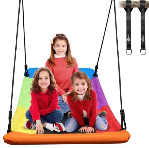 Trekassy 700 kg Columpio de Jardín para Niños y Adultos, 152 cm x 81 cm Textileno Resistent al Desgaste y Rayos UV, 2 Correas de 3 Metros, Fácil Instalación, Multifuncional y Seguro (Color)