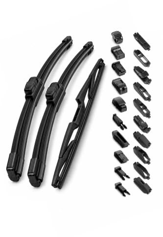 OMAC Scheibenwischer Komplettset für VW Polo 2001-2009 3 Stück | Flachbalken & Heckwischer, Streifenfrei & Leise