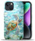 yicomon Compatible with iPhone 13/iPhone 14 Case, Turtle Glass Blue Pattern Print Matte Phone Case Durable Fashion Funny Liquid Silicone Case Soft Anti-Scratch Shockproof Protective Cover