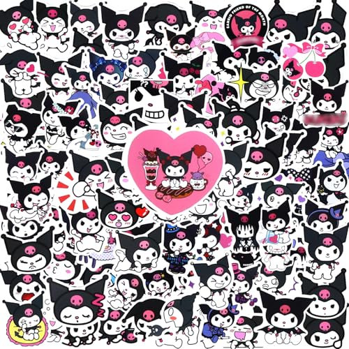 Ainvliya Kur-omi 100PCS Cartoon Anime Stickers, Multicolor, PVC Waterproof Vinyl, Cute & Trendy Decals for Laptops, Water Bottles, Skateboards & More