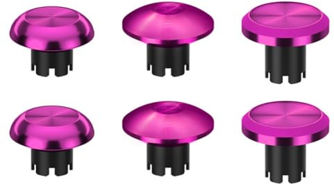 Hzxkqmil Levette Analogiche in Metallo per PS5 Edge Controller, 6 in 1 Joystick Magnetici Thumbsticks Bastone da Pollice Intercambiabile Accessori Personalizzati, Rosa Rossa