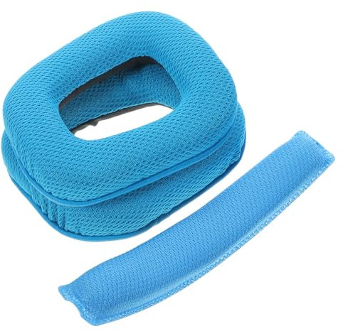 Homoyoyo Ersatz Ohrpolster Und Stirnbandpolster Für Gaming-kopfhörer Atmungsaktiver Memory-Schaum Verbessert Bass Weiche Polsterung Strapazierfähiges Pu-Material Blau