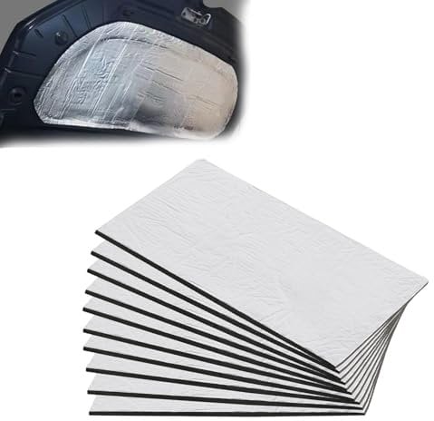 10 Pcs Car Sound Deadening Self Adhesive, Auto Butyl Heat Insulation & Sound Dampening Pads, 5mm Thicknesses Car Sound Deadening Mat, Car Sound Proofing Mat, Van Insulation and Soundproofing