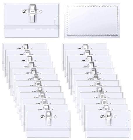 50 Stück Namensschilder für Kleidung,PVC Namensschild mit Sicherheitsnadel und Clip, Weich und Langlebig, Vertieftes Design,mit Clip & Anstecknadel für Schule Unternehmen Konferenzen Reisen