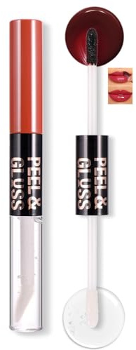 Dual-Ended Berry-Red Lip Colour And Clear Gloss Duo, 2-In-1 Tube | Separate Wand Applicators, Apply Alone Or Layer For A Shinier Finish, For Everyday Make-Up And Travel Touch-Ups