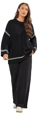 Yours Curve Blanket Stitch Jumper - Women's - Plus Size Curve