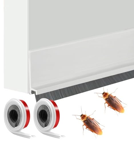 Selbstklebender Türdichtung Zugluftstopper mit Schallschutz Bürste: 2 Stück 100×5CM Kälteschutz Gegen Insekt Dichtungsband für Türen Dichtung Luftzugstopper für Door Stopper Windschutz Staubschut