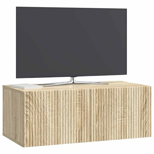 vidaXL Wandmontierter TV-Schrank Sonoma-Eiche 78,5 x 41 x 30 cm, Wohnzimmer, Moderne Entertainment-Wand, rechteckige TV-Konsole, stylischer Stauraum, hängender Schrank