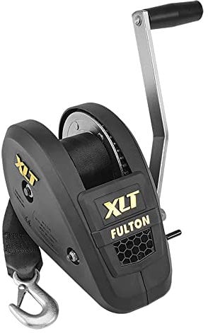 Fulton 1800lb Single Speed Winch w/20' Strap Included - Black Cover
