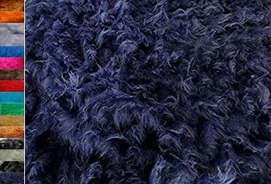 STOFFBOOK PFLEGELEICHT KUSCHEL FELL DECKEN REQUISITEN FOTOSHOOTING ACCESSOIRES DEKOFELL LONGHAIR FOTOGRAFIE STOFFE, B703 (Dunkelblau)