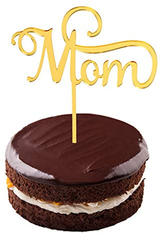 Goldener Acryl-Kuchenaufsatz mit Aufschrift Happy Birthday für Mütter-Party, Tortenaufsatz für Mütter, Kuchendekoration