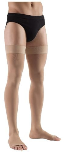 Lauma Medical, 23-32 mmHg zehenoffene Kompressionsstrümpfe Klasse 2, Krampfadern, oft Schwellungen in den Beinen, Schmerzen in Waden und Füßen (Beige, L-Größe, Lang)