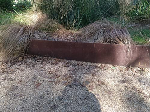 18 cm hoch Rasenkante Stahl Edelrost Mähkante Metall Beeteinfassung 1 Meter Stücke