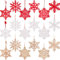 MELLIEX 18 Stück Holzanhänger Weihnachten,Schneeflocke Christbaumschmuck Holz Ornamente Weihnachtsschmuck Weihnachtsanhänger Geschenk Deko