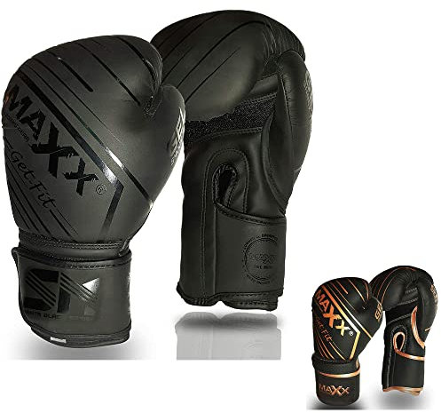 Maxx Boxing Gloves MMA Training Fight Sparring Boxing Glove Adjustable Strap Best for Boxing Mma Training Equipment, Punching, Sparring Pads Mitts for Muay Thai, 4 6 10 12 14 16 Oz (Black, 8oz)